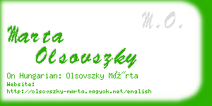 marta olsovszky business card